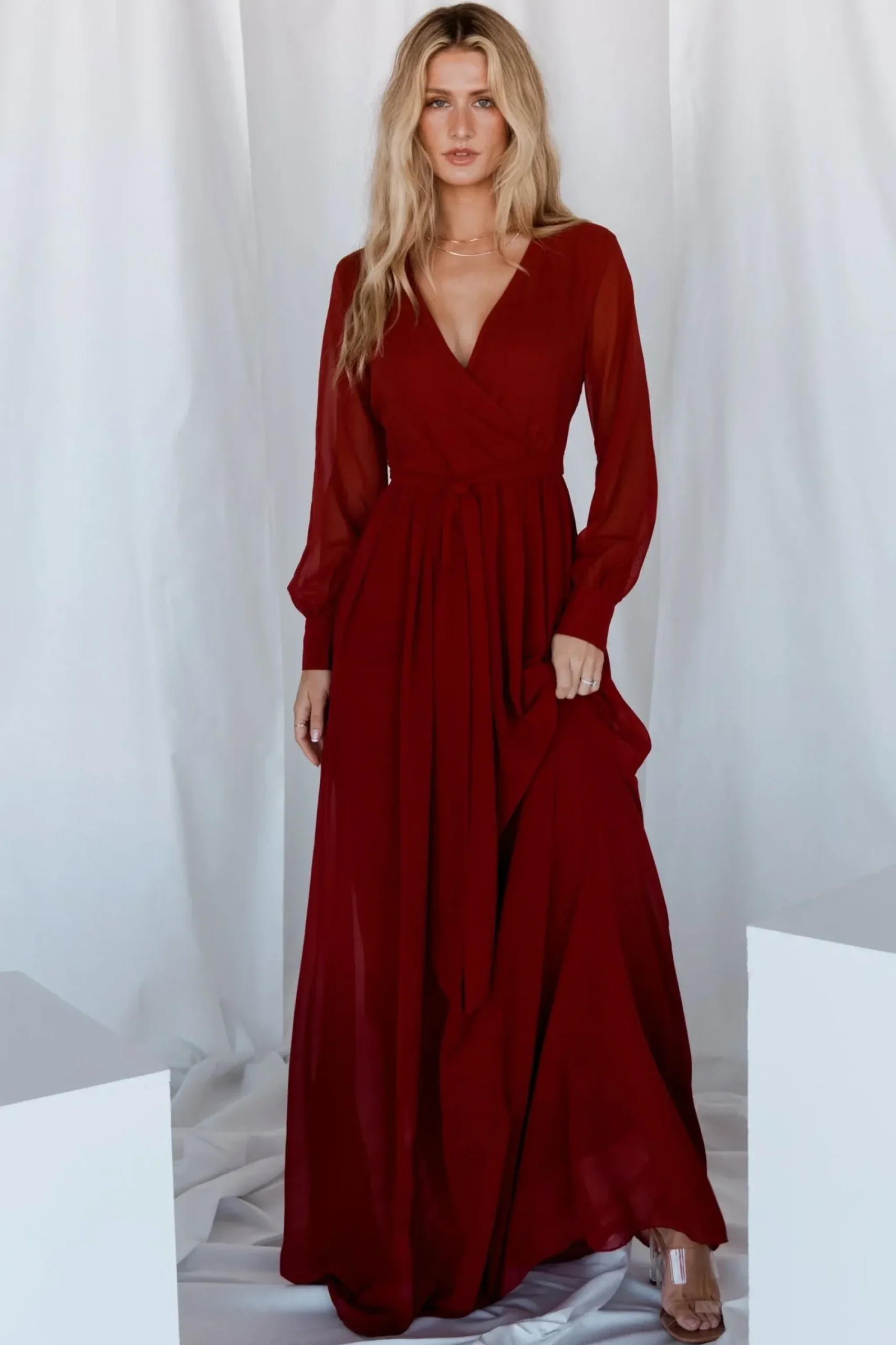 Hot Baltic Born Lydia Maxi Dress | Burgundy