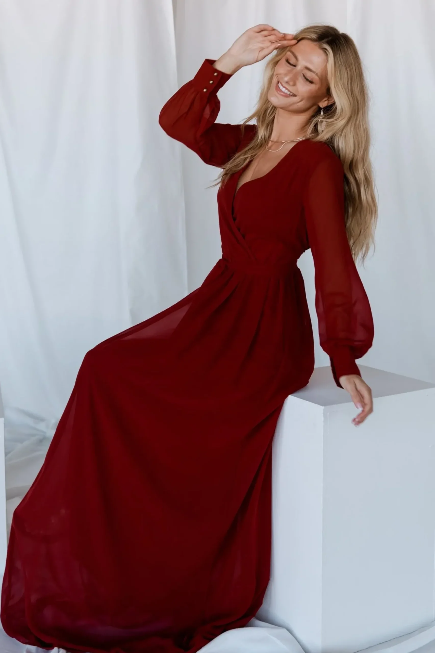 Hot Baltic Born Lydia Maxi Dress | Burgundy