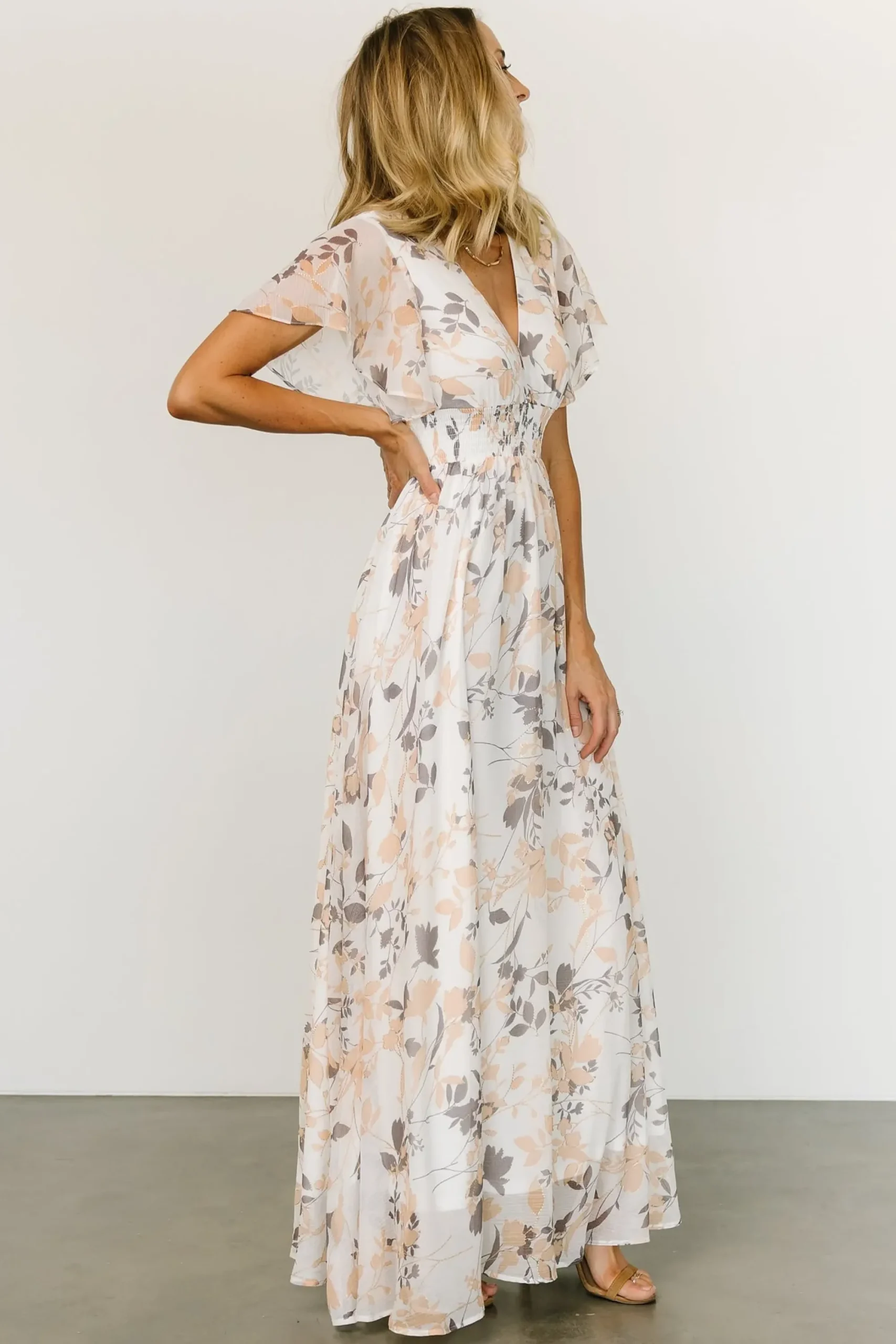 Online Baltic Born Lynlee Metallic Maxi Dress | Off White Print