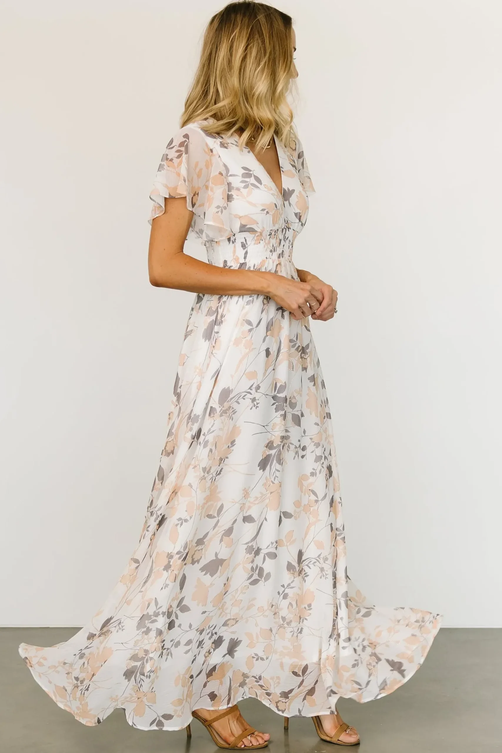 Online Baltic Born Lynlee Metallic Maxi Dress | Off White Print