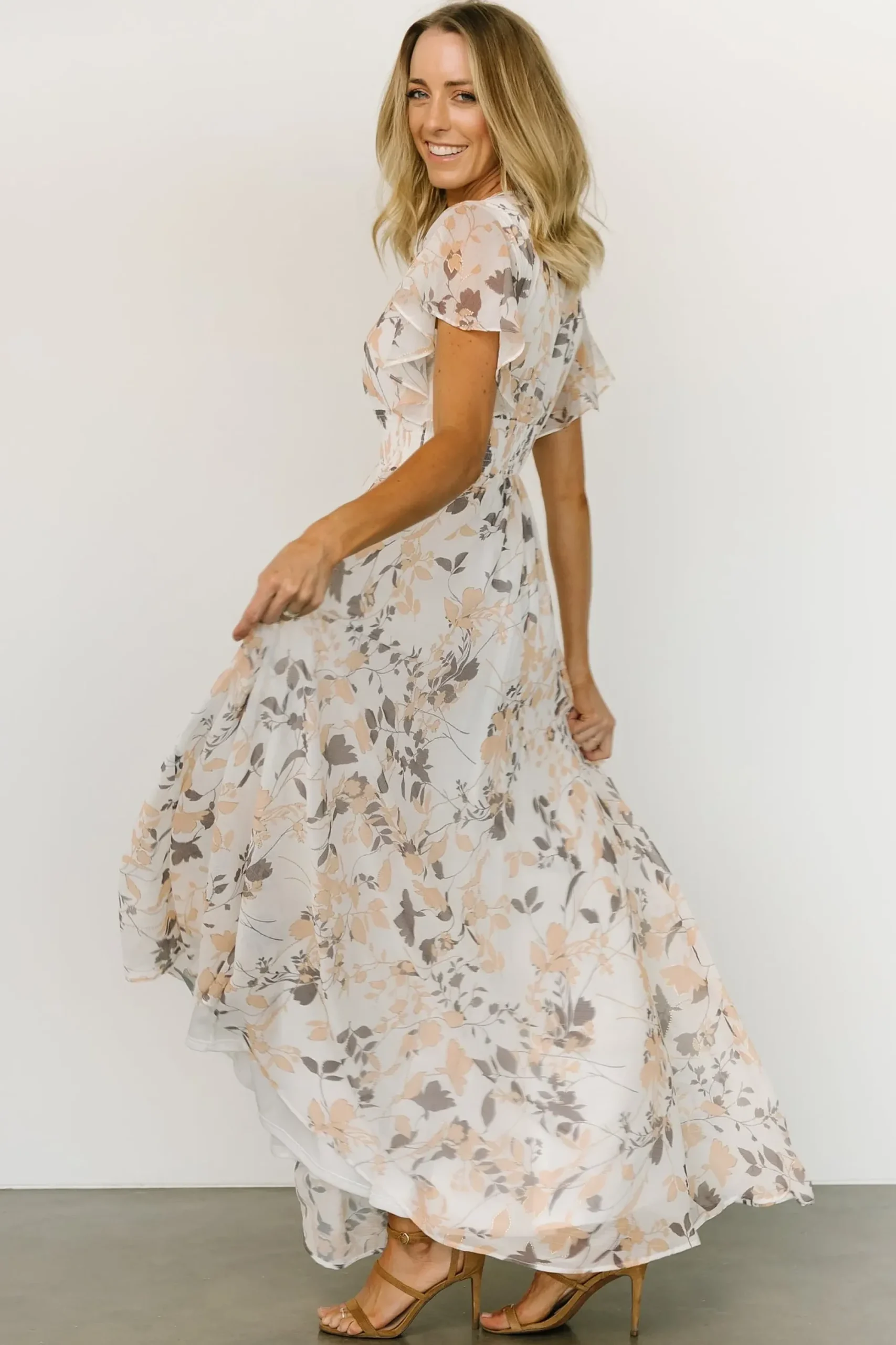 Online Baltic Born Lynlee Metallic Maxi Dress | Off White Print