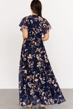 Discount Baltic Born Lynlee Metallic Maxi Dress | Navy