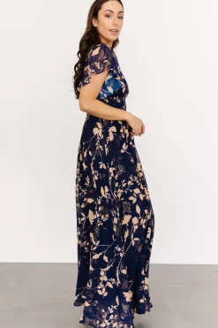 Discount Baltic Born Lynlee Metallic Maxi Dress | Navy