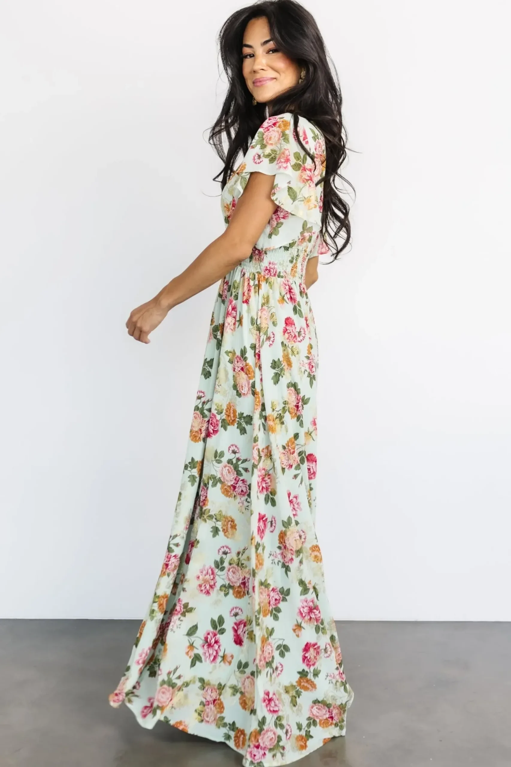 Clearance Baltic Born Lynlee Metallic Maxi Dress | Sage + Pink