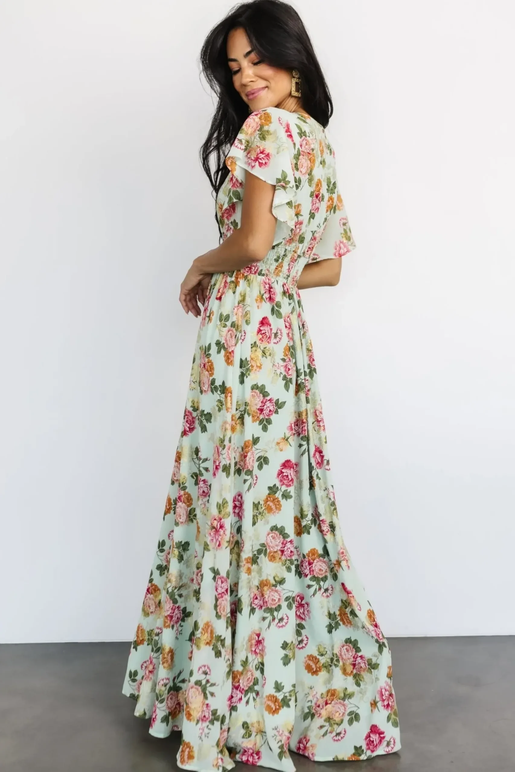 Clearance Baltic Born Lynlee Metallic Maxi Dress | Sage + Pink