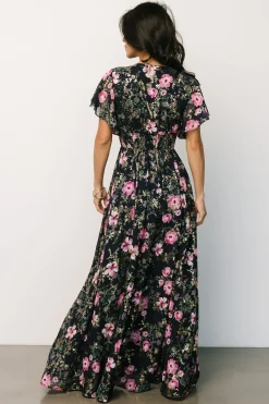 Hot Baltic Born Lynlee Metallic Maxi Dress | Dark Blue + Pink