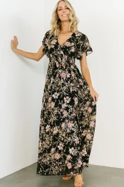 New Baltic Born Lynlee Metallic Maxi Dress | Black + Mauve