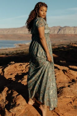 Fashion Baltic Born Lynlee Metallic Maxi Dress | Eucalyptus