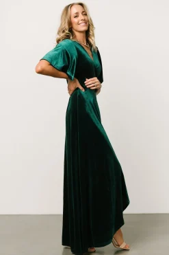 Online Baltic Born Maella Velvet Wrap Dress | Emerald