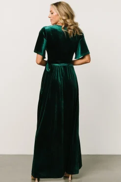 Online Baltic Born Maella Velvet Wrap Dress | Emerald