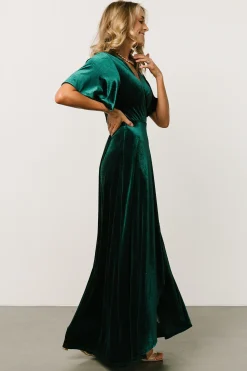 Online Baltic Born Maella Velvet Wrap Dress | Emerald