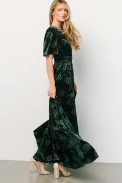 Outlet Baltic Born Magliato Embossed Velvet Maxi Dress | Green