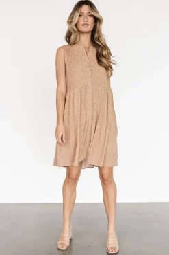 Outlet Baltic Born Malone Button Down Short Dress | Camel