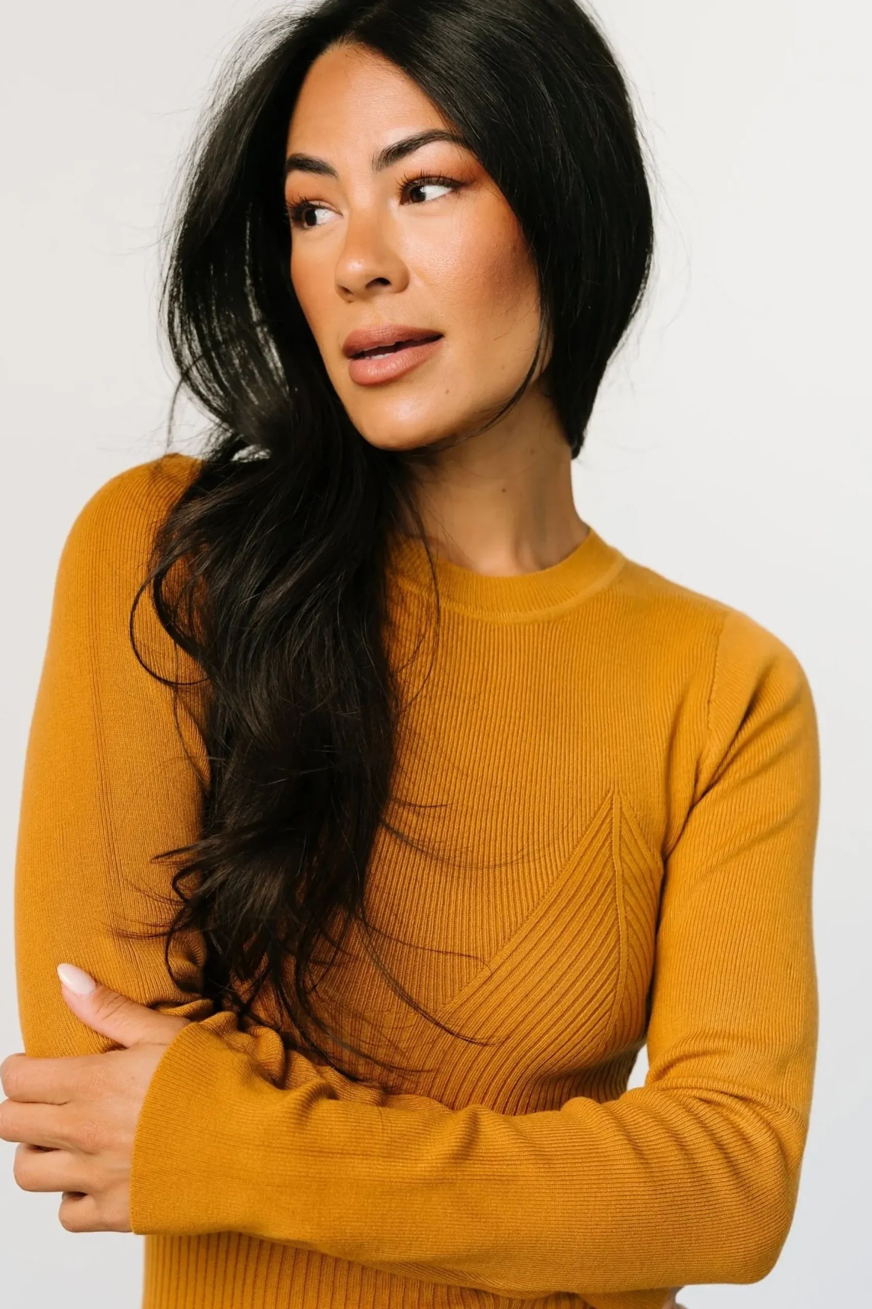 Fashion Baltic Born Manhattan Ribbed Sweater Dress | Camel