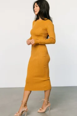Fashion Baltic Born Manhattan Ribbed Sweater Dress | Camel