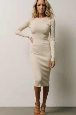 Discount Baltic Born Manhattan Ribbed Sweater Dress | Ivory