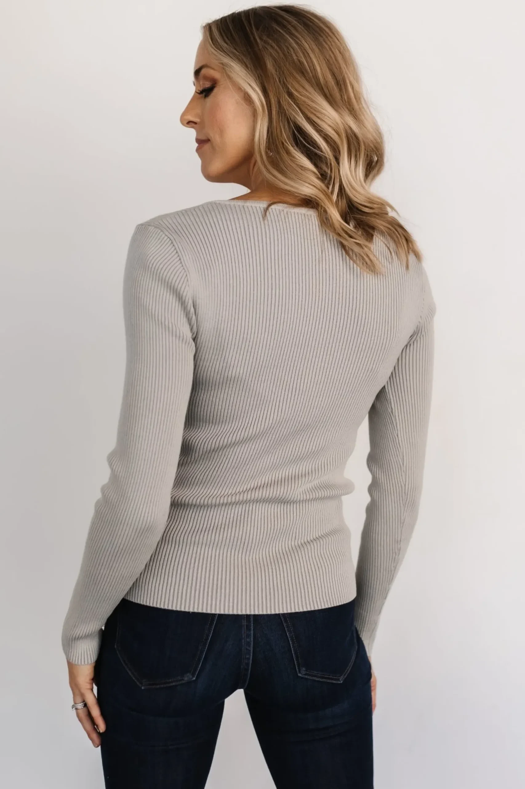 Discount Baltic Born Maria Sweetheart Ribbed Top | Gray