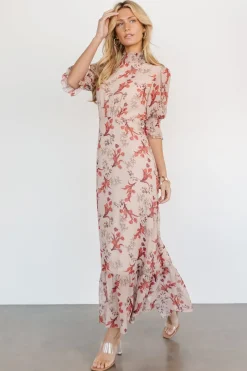 Outlet Baltic Born Marie Mock Neck Maxi Dress | Blush Floral