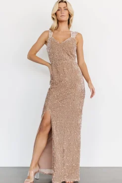 Fashion Baltic Born Marilyn Sequin Maxi Gown | Taupe Iridescent