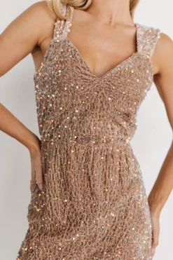 Fashion Baltic Born Marilyn Sequin Maxi Gown | Taupe Iridescent