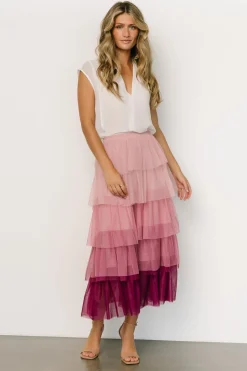 Outlet Baltic Born Marlene Tulle Ruffle Skirt | Natural + Rosy Brown