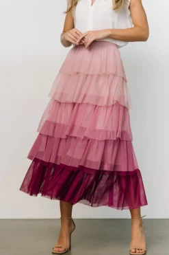 Best Baltic Born Marlene Tulle Ruffle Skirt | Mauve + Berry
