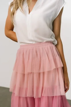 Best Baltic Born Marlene Tulle Ruffle Skirt | Mauve + Berry