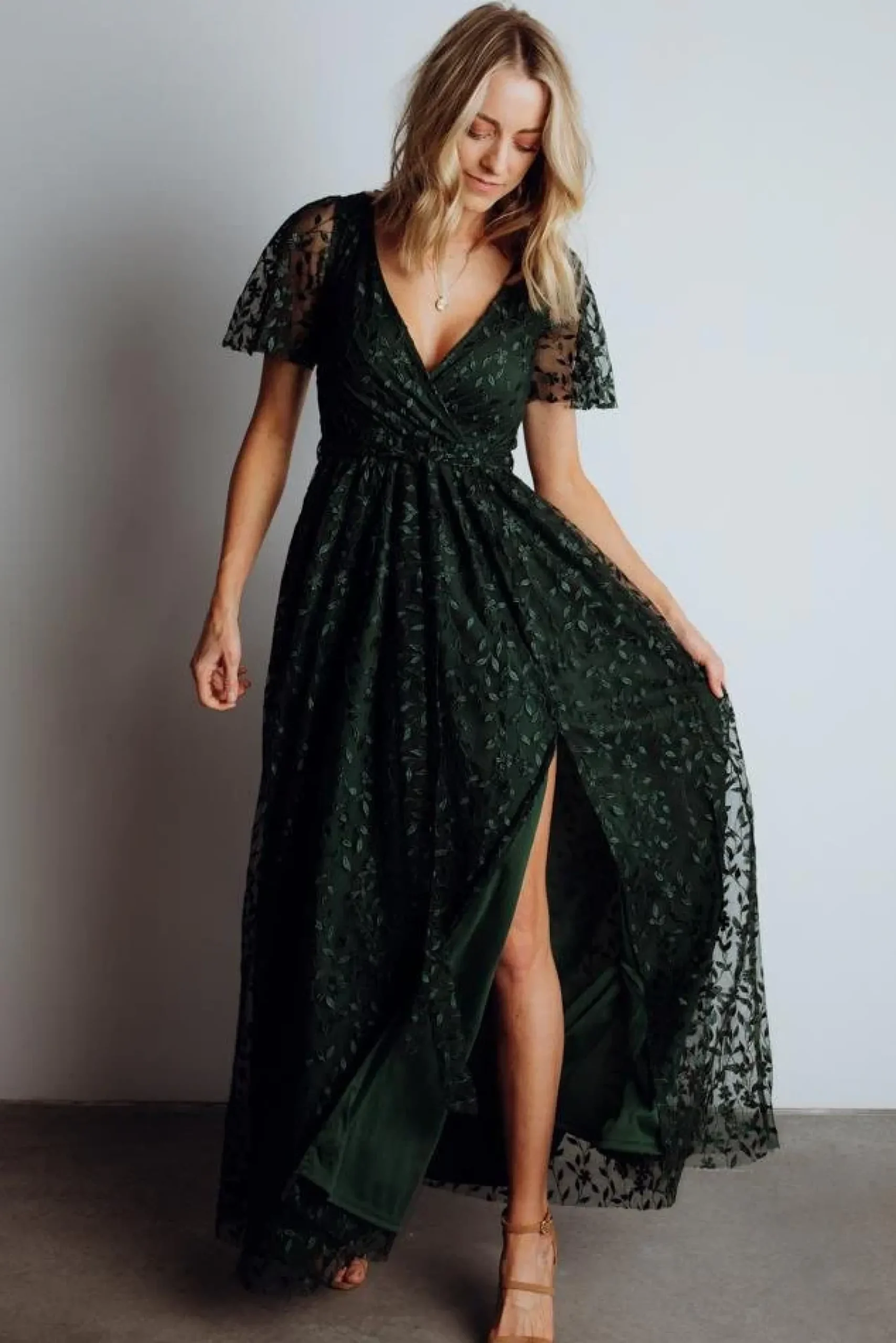 New Baltic Born Marseille Embossed Maxi Dress | Green