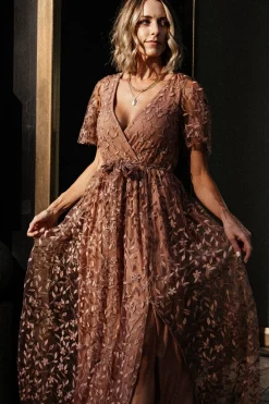 Sale Baltic Born Marseille Embossed Maxi Dress | Nude Rose