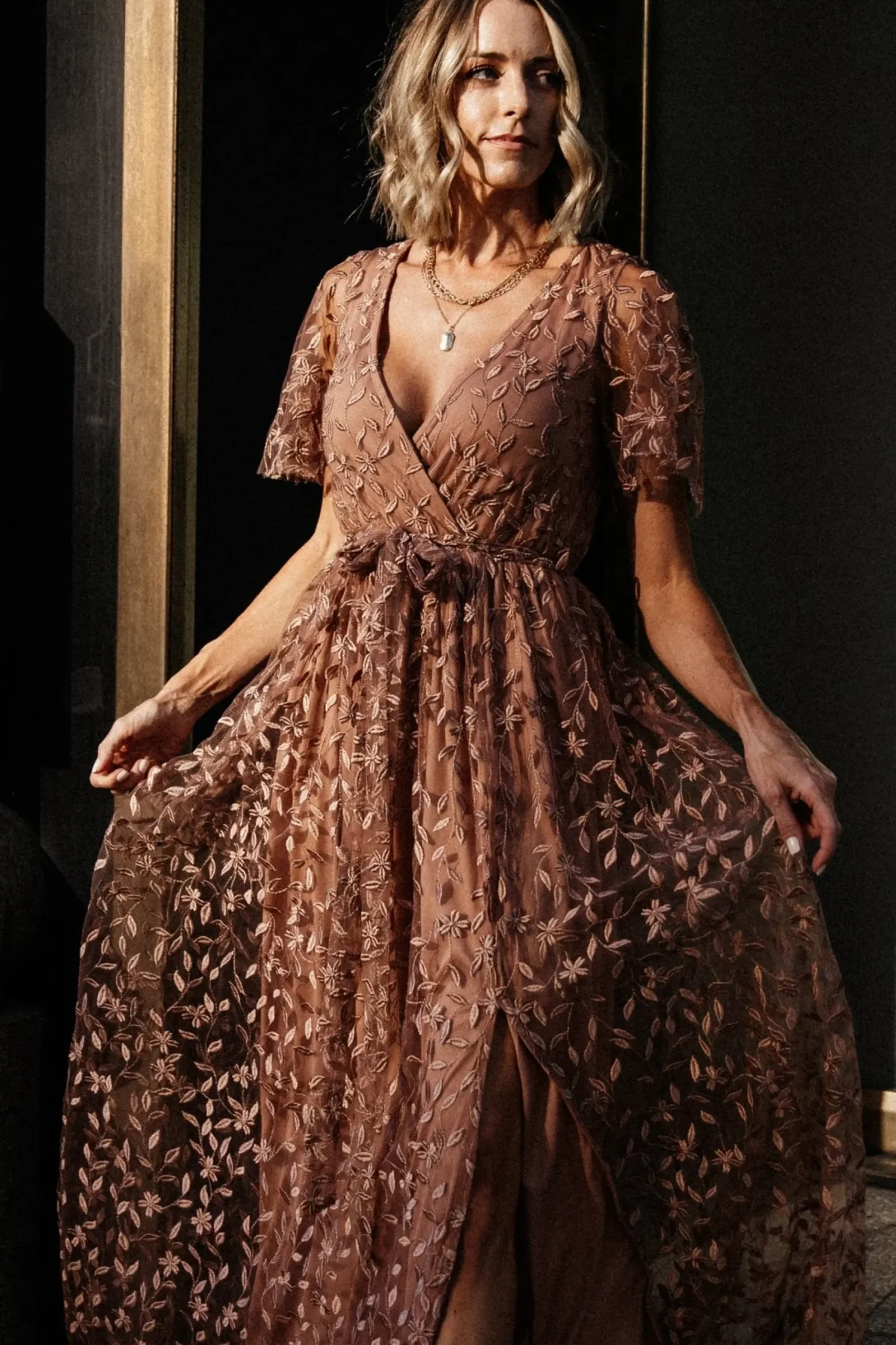 Sale Baltic Born Marseille Embossed Maxi Dress | Nude Rose