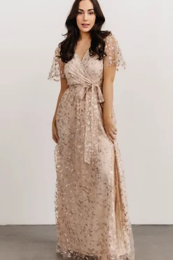 Best Baltic Born Marseille Embossed Maxi Dress | Sequin Champagne