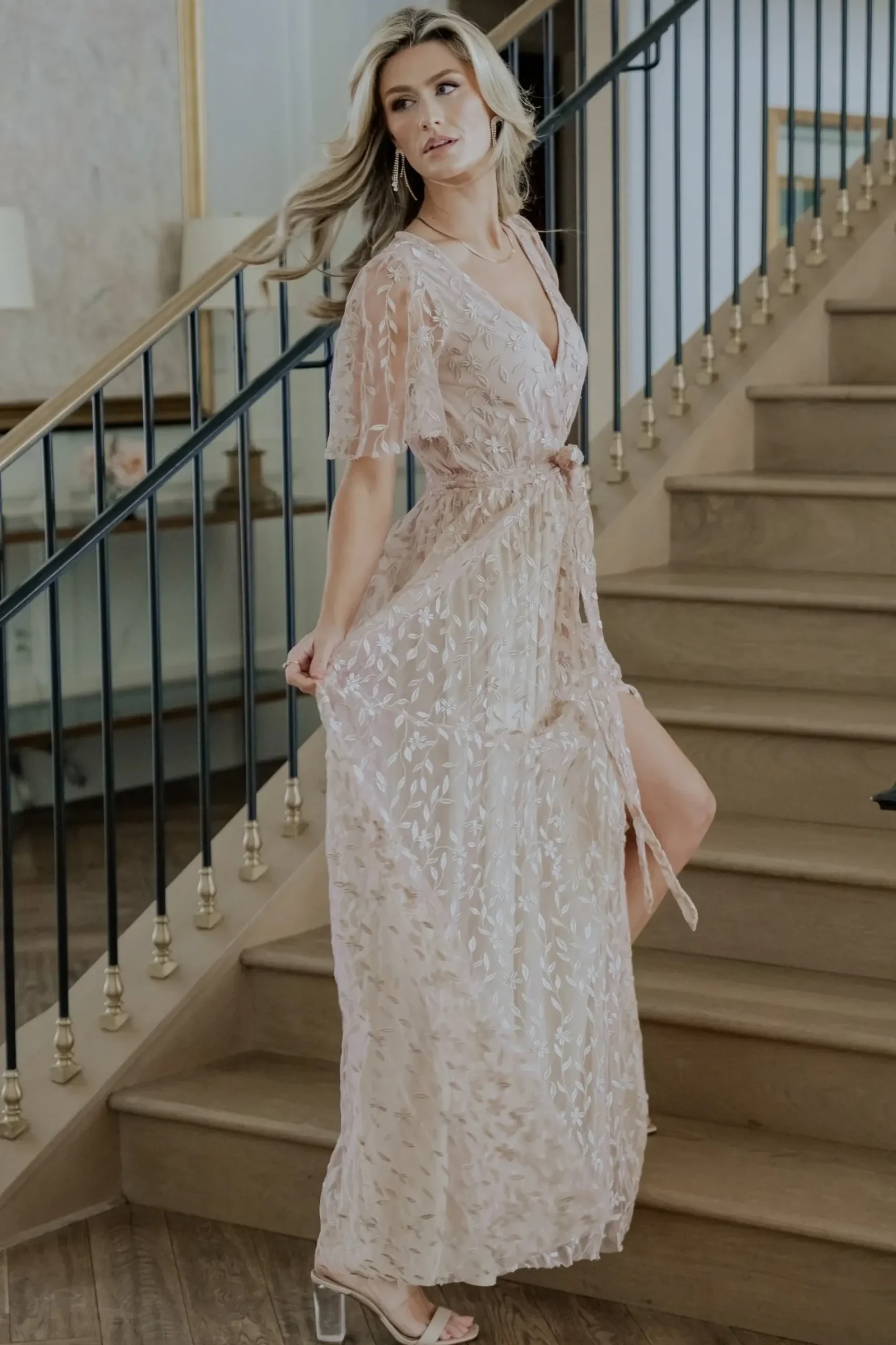 Best Baltic Born Marseille Embossed Maxi Dress | Champagne