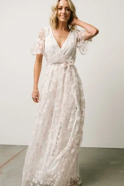 Hot Baltic Born Marseille Embossed Maxi Dress | Cherry Blossom