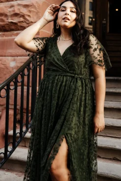 Fashion Baltic Born Marseille Embossed Maxi Dress | Olive