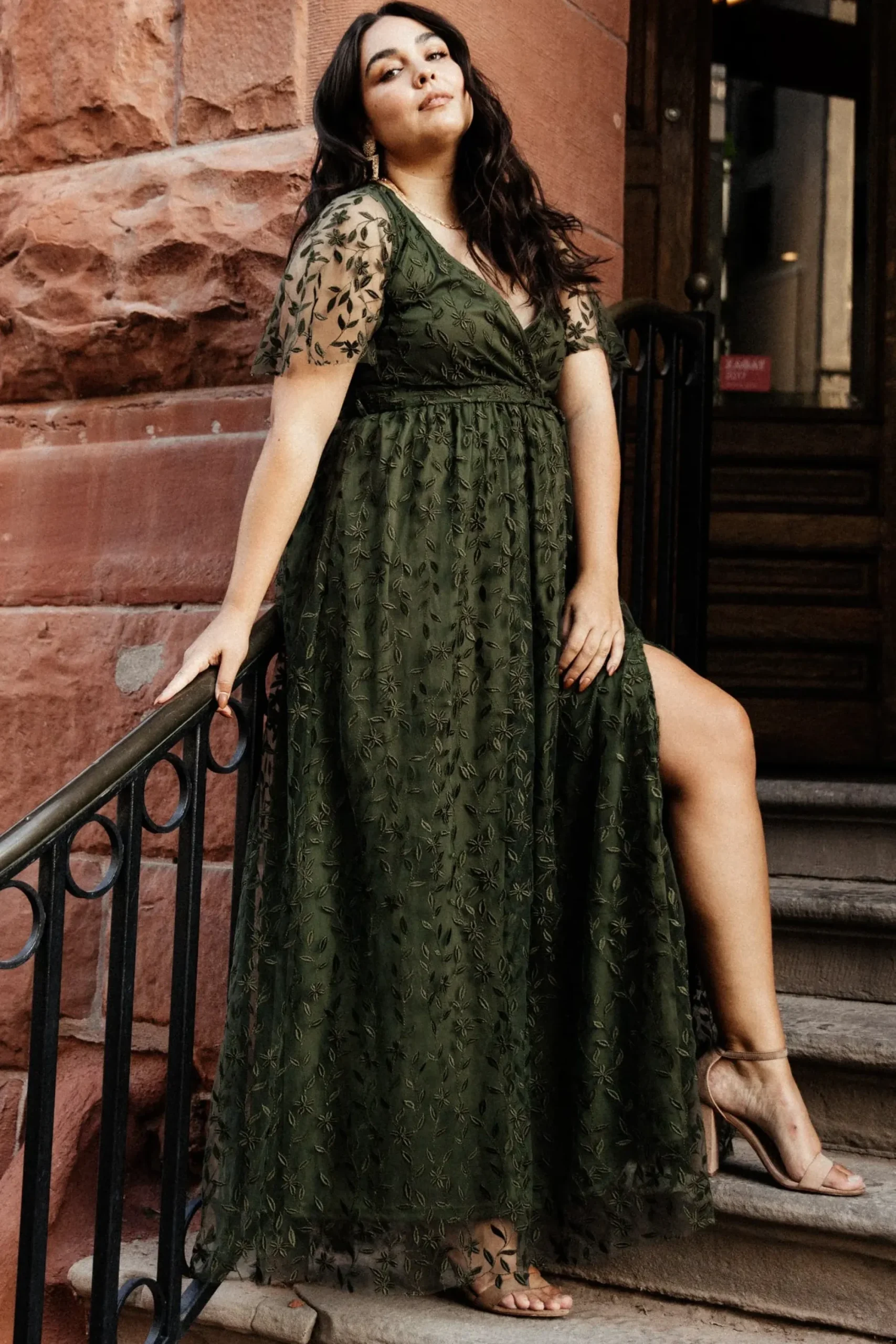 Fashion Baltic Born Marseille Embossed Maxi Dress | Olive