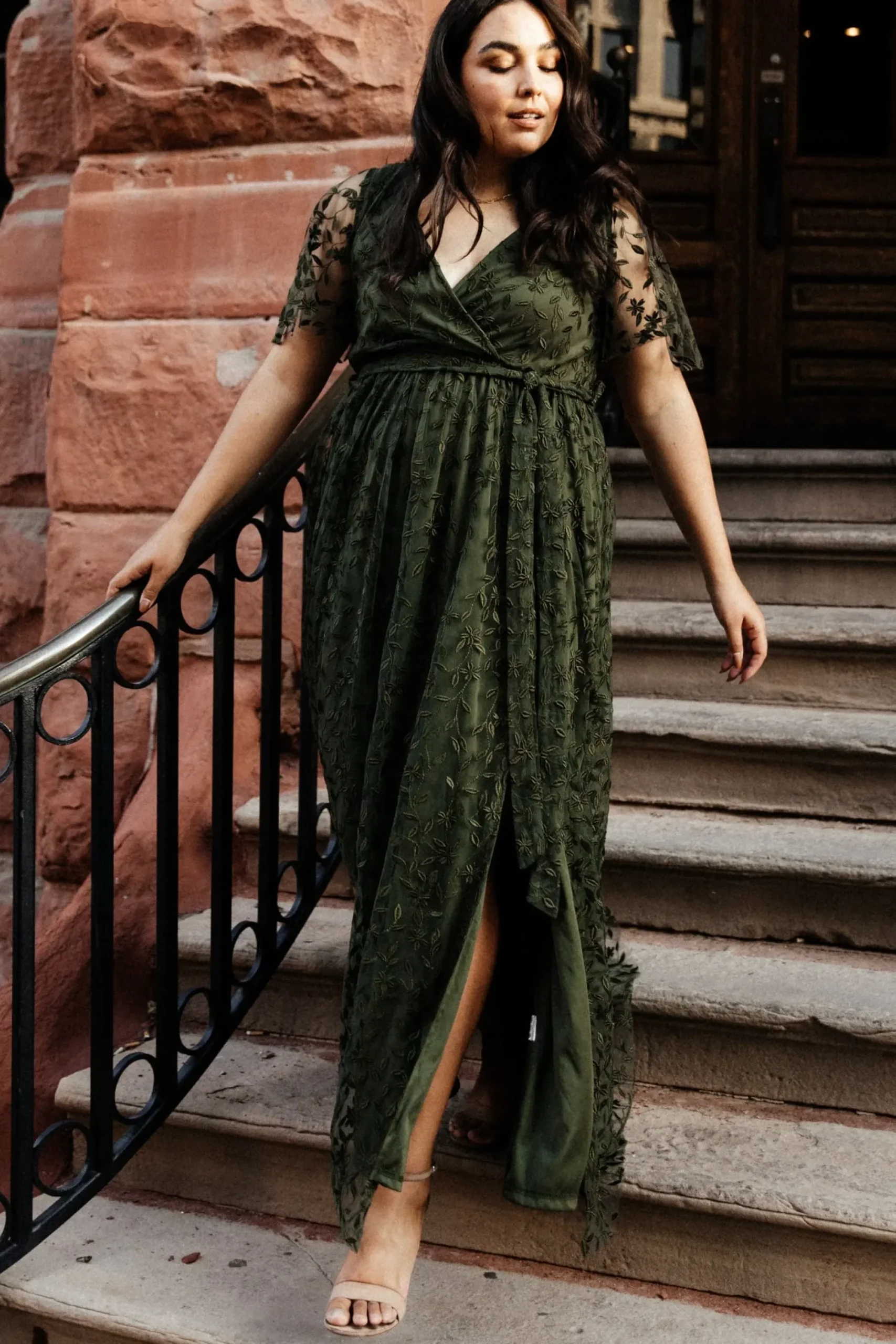 Fashion Baltic Born Marseille Embossed Maxi Dress | Olive