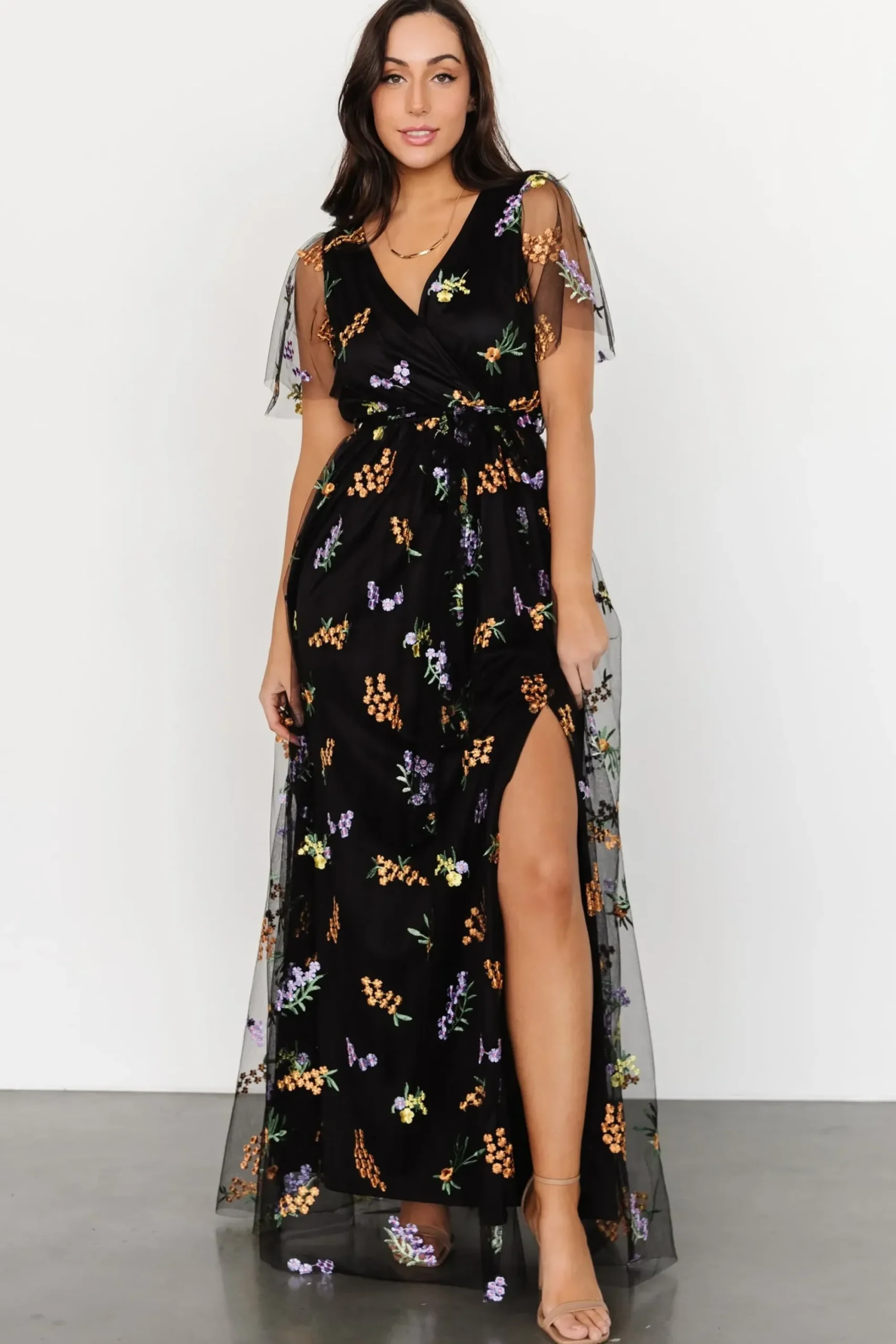 Online Baltic Born Marseille Embossed Maxi Dress | Midnight Meadow
