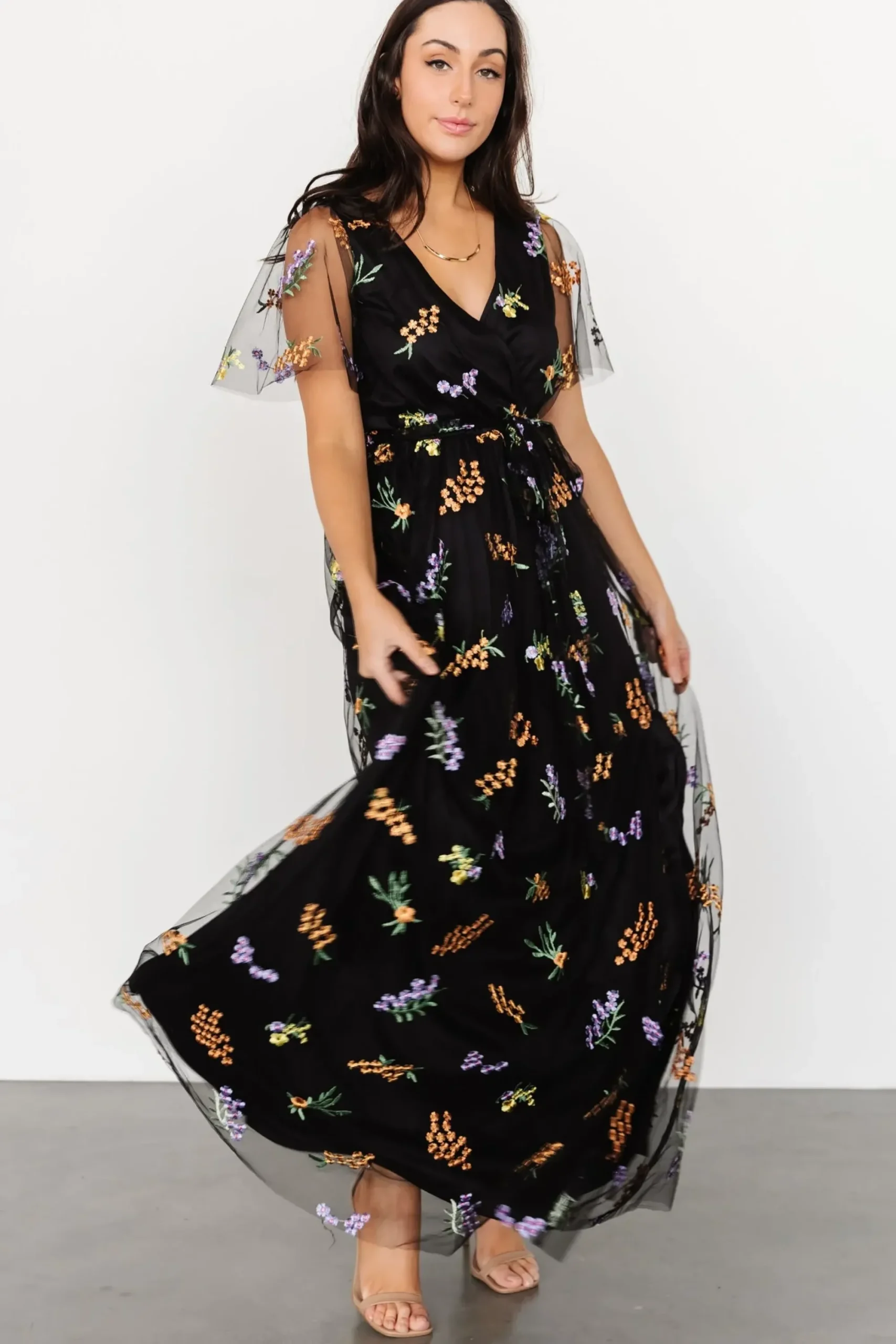 Online Baltic Born Marseille Embossed Maxi Dress | Midnight Meadow