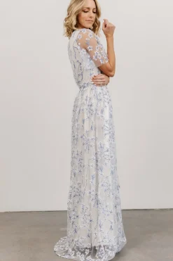 Outlet Baltic Born Marseille Embossed Maxi Dress | Blue Blossom