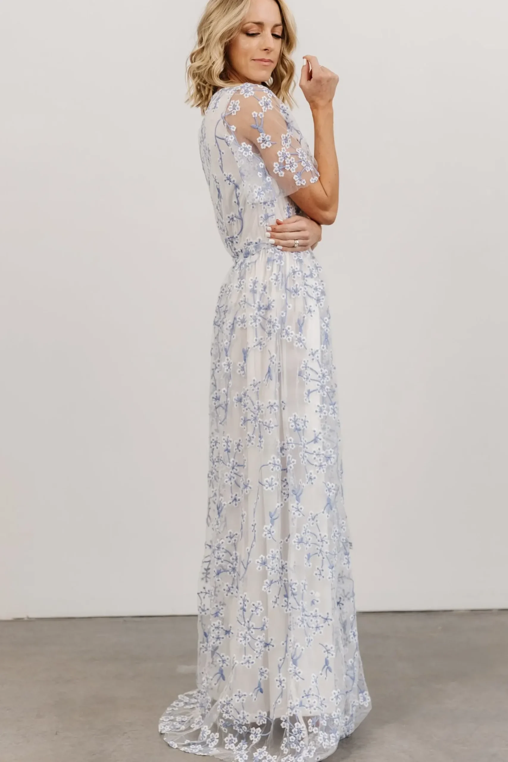 Outlet Baltic Born Marseille Embossed Maxi Dress | Blue Blossom