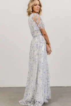 Outlet Baltic Born Marseille Embossed Maxi Dress | Blue Blossom