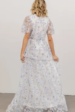Outlet Baltic Born Marseille Embossed Maxi Dress | Blue Blossom