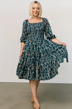 Best Baltic Born Marta Smocked Midi Dress | Topaz + Blush