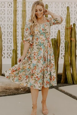 Outlet Baltic Born Marta Smocked Midi Dress | Summer Floral