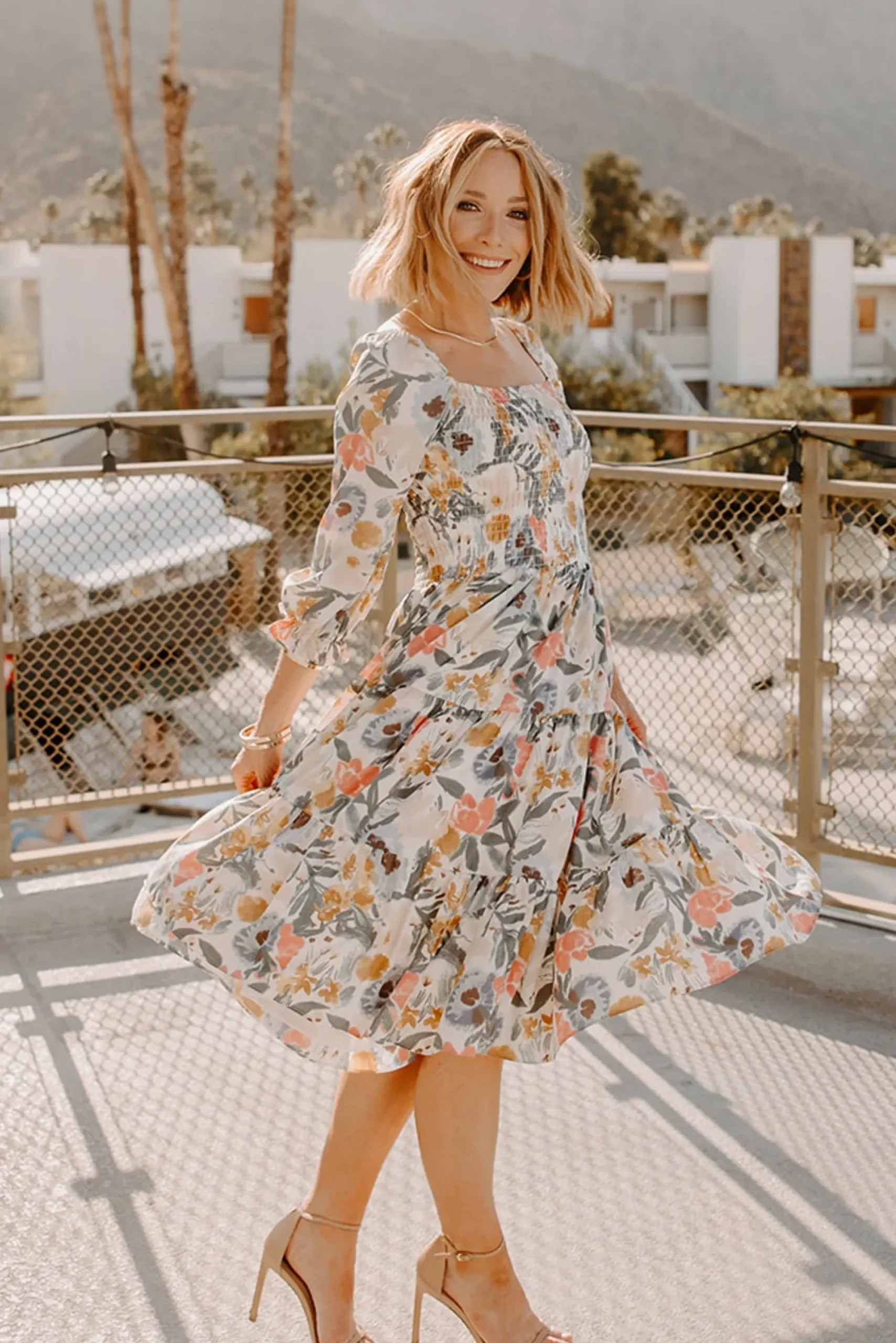 Online Baltic Born Marta Smocked Midi Dress | Multi Floral