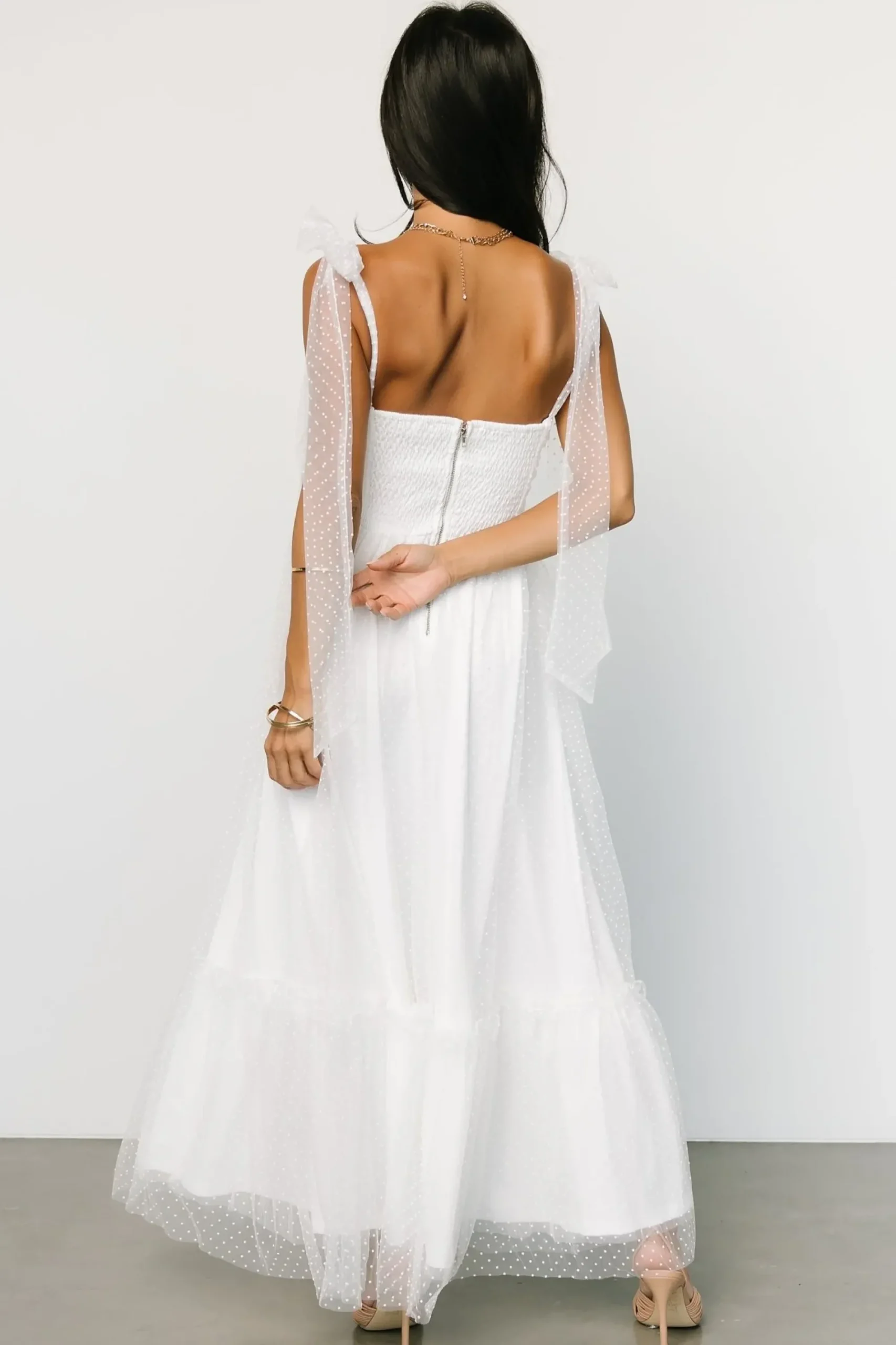 Best Baltic Born Mavani Swiss Dot Tulle Maxi Dress | White