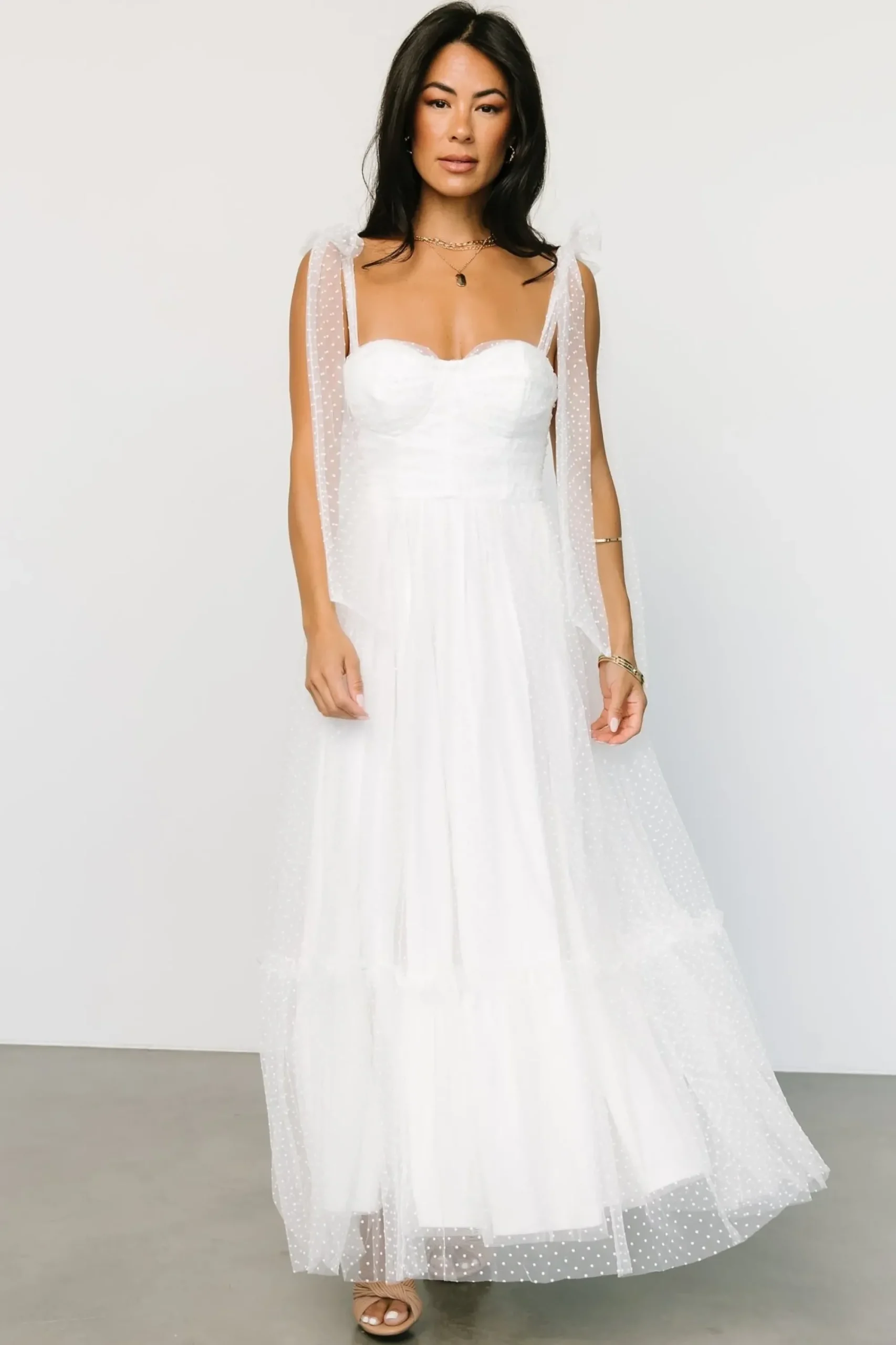 Best Baltic Born Mavani Swiss Dot Tulle Maxi Dress | White