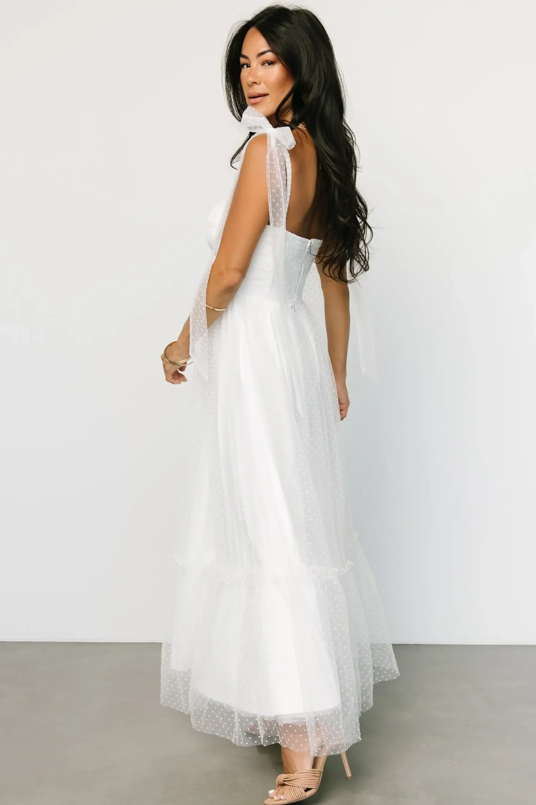 Best Baltic Born Mavani Swiss Dot Tulle Maxi Dress | White