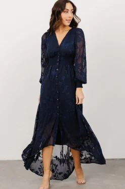 Clearance Baltic Born Mayfair High Low Maxi Dress | Navy