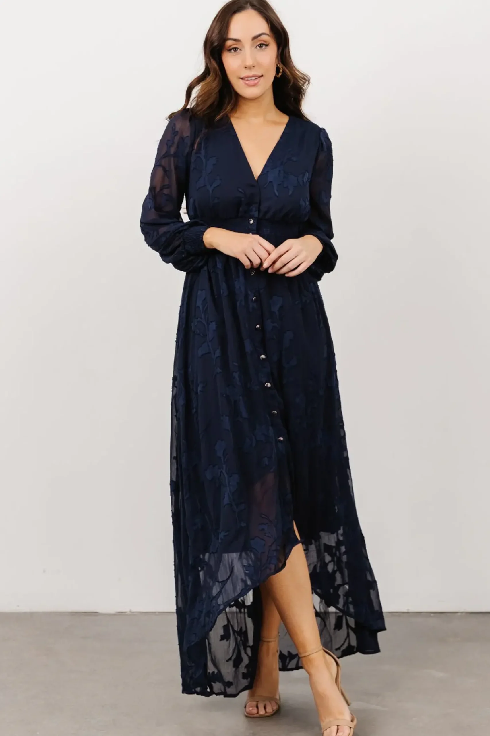 Clearance Baltic Born Mayfair High Low Maxi Dress | Navy